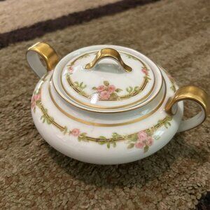 Antique Limoges France Sugar Bowl & Lid Elizabeth by Haviland